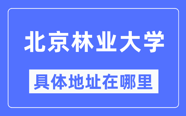 北京林业大学详细地点在那里,在北京的哪一个区?