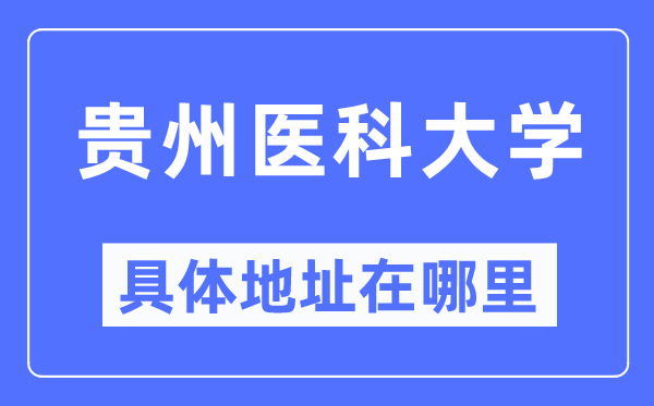 贵州医科大学详细地点在那里,在贵州的哪一个区？