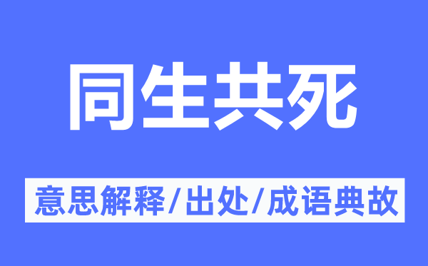 同生共死的意义诠释,同生共死的来由及针言典故