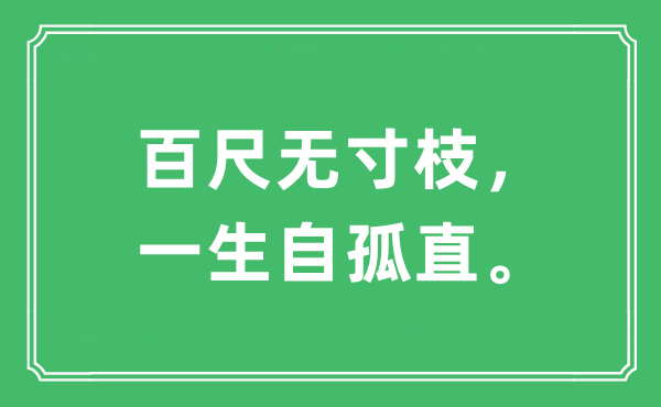 “百尺无寸枝，平生自孤直”是甚么意义,来由及原文翻译