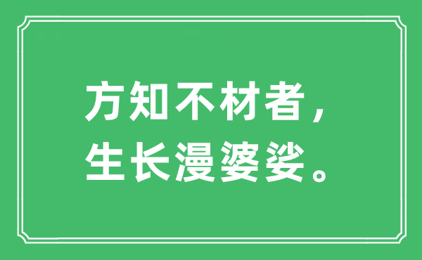 “方知不材者，发展漫婆娑。”是甚么意义,来由及原文翻译