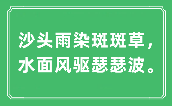 “沙头雨染斑斑草，水面风驱瑟瑟波”是甚么意义,来由及原文翻译