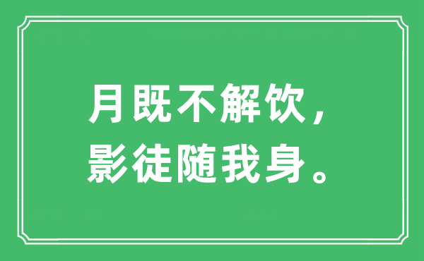 “月既不解饮，影徒随我身。”是甚么意义,来由及原文翻译
