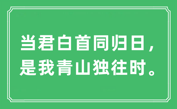 “当君白首同归日，是我青山独往时。”是甚么意义,来由及原文翻译