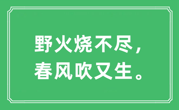 “野火烧不尽，春风吹又生”是甚么意义,来由及原文翻译