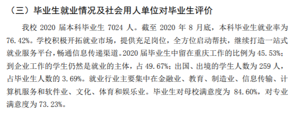 重庆工商大学失业率及失业远景怎样样,好失业吗?