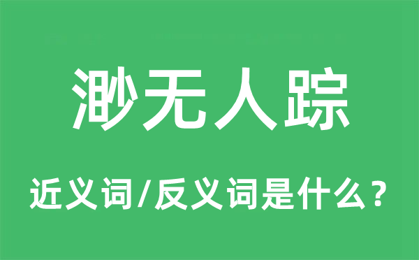 渺无人踪的近义词和反义词是甚么,渺无人踪是甚么意义