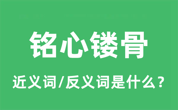 耿耿于怀的近义词和反义词是甚么,耿耿于怀是甚么意义