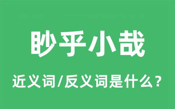 微缺乏道的近义词和反义词是甚么,微缺乏道是甚么意义