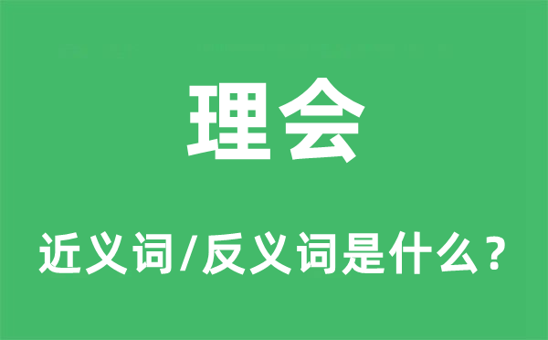 理睬的近义词和反义词是甚么,理睬是甚么意义