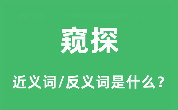 窥测的近义词和反义词是甚么,窥测是甚么意义