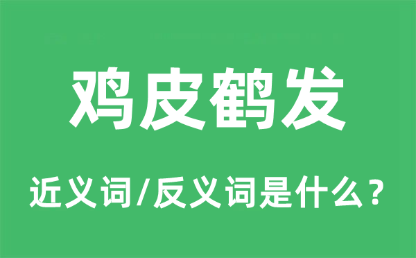 鸡皮白发的近义词和反义词是甚么,鸡皮白发是甚么意义
