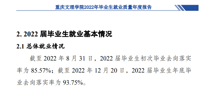 重庆文理学院失业率及失业远景怎样样,好失业吗？