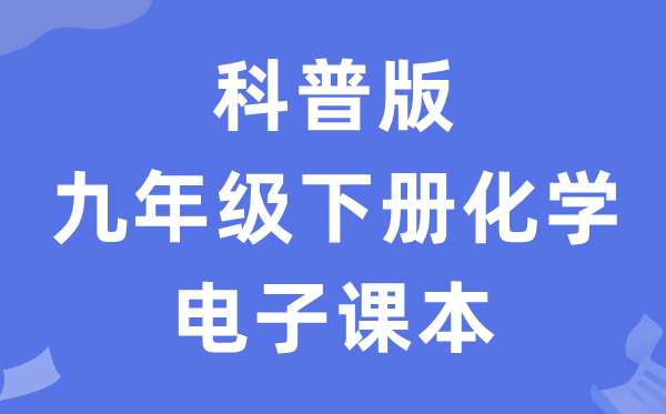 科普版九年级下册化学电子讲义讲义（PDF电子版）