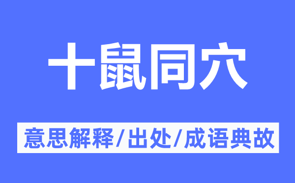 十鼠同穴的意义诠释,十鼠同穴的来由及针言典故