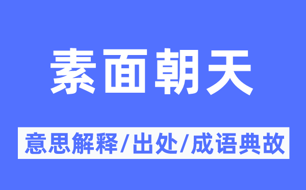 素面朝天的意义诠释,素面朝天的来由及针言典故
