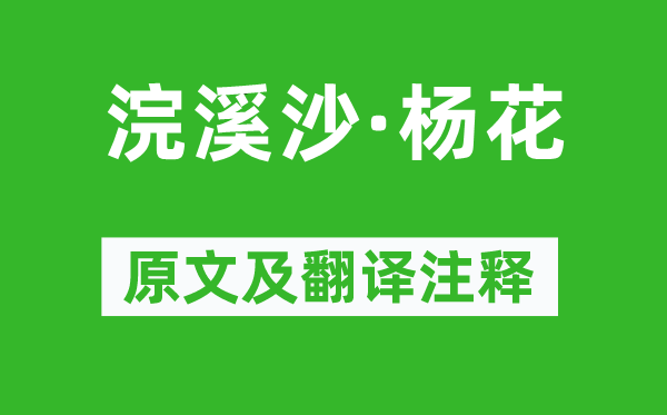 陈子龙《浣溪沙·杨花》原文及翻译正文,诗意诠释