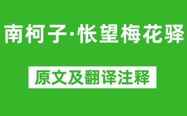 范成大《南柯子·怅望梅花驿》原文及翻译正文,诗意诠释