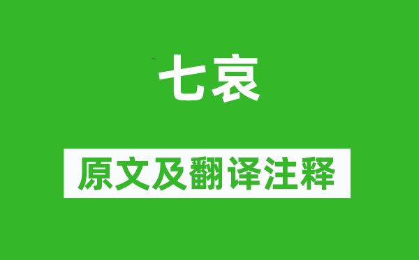 曹植《七哀》原文及翻译正文,诗意诠释