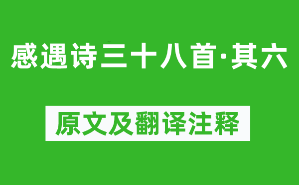 陈子昂《感遇诗三十八首·其六》原文及翻译正文,诗意诠释