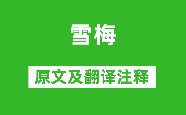 卢钺《雪梅》原文及翻译正文,诗意诠释