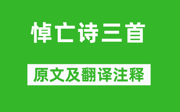 潘岳《悼亡诗三首》原文及翻译正文,诗意诠释
