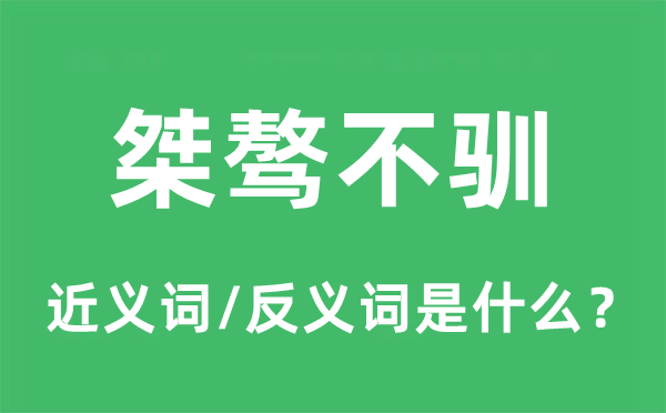 横冲直撞的近义词和反义词是甚么,横冲直撞是甚么意义