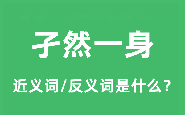 形单影只的近义词和反义词是甚么,形单影只是甚么意义