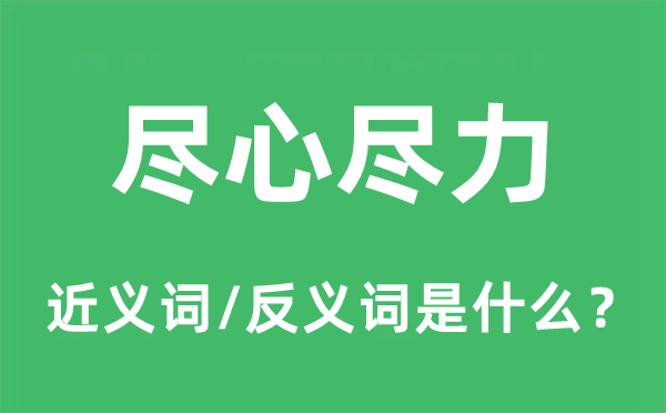 经心极力的近义词和反义词是甚么,经心极力是甚么意义