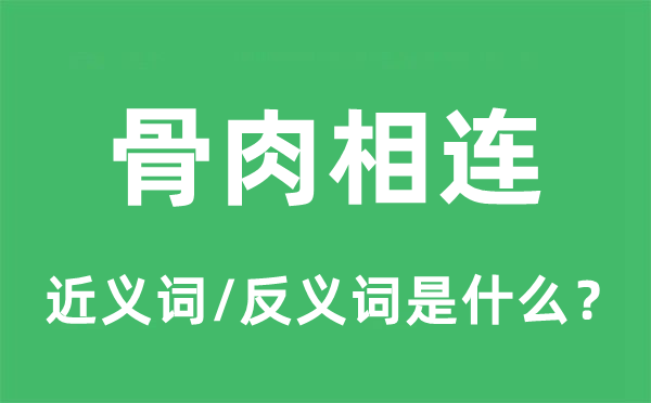 骨血相连的近义词和反义词是甚么,骨血相连是甚么意义