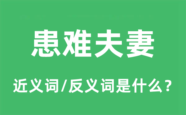 磨难伉俪的近义词和反义词是甚么,磨难伉俪是甚么意义