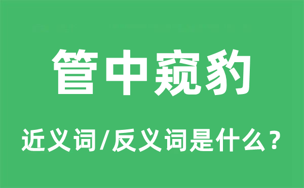 井蛙之见的近义词和反义词是甚么,井蛙之见是甚么意义