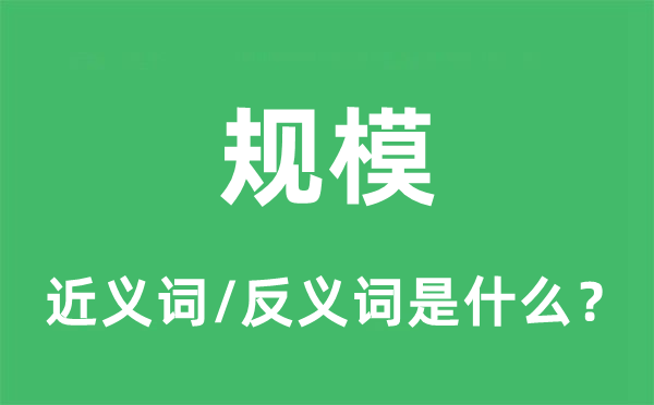 规模的近义词和反义词是甚么,规模是甚么意义