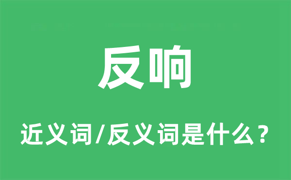 反映的近义词和反义词是甚么,反映是甚么意义