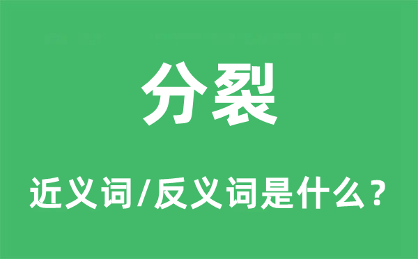 割裂的近义词和反义词是甚么,割裂是甚么意义