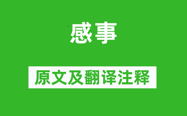 陈与义《感事》原文及翻译正文,诗意诠释