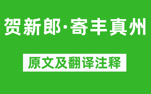 戴复旧《贺新郎·寄丰真州》原文及翻译正文,诗意诠释