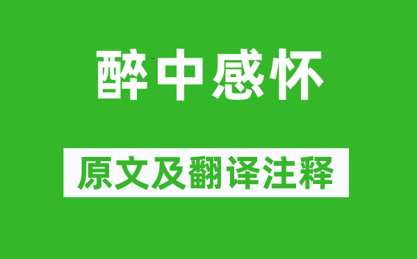 陆游《醉中感念》原文及翻译正文,诗意诠释