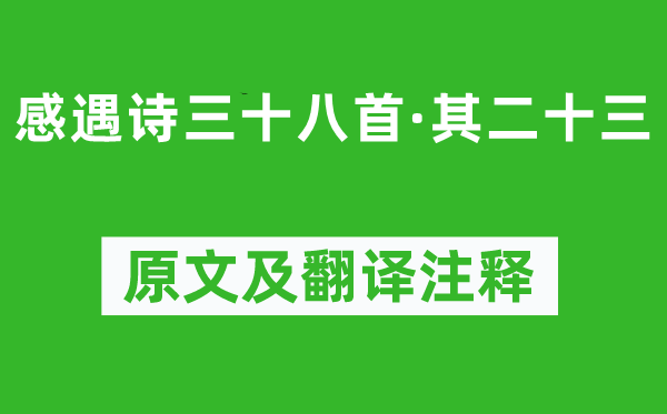 陈子昂《感遇诗三十八首·其二十三》原文及翻译正文,诗意诠释