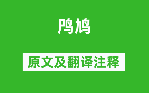 诗经·国风《鸤鸠》原文及翻译正文,诗意诠释