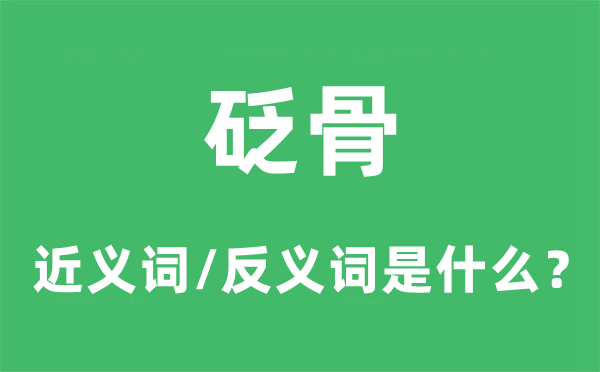 彻骨的近义词和反义词是甚么,彻骨是甚么意义