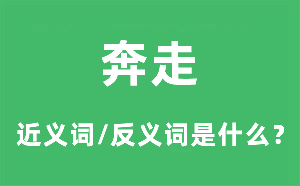 奔忙的近义词和反义词是甚么,奔忙是甚么意义