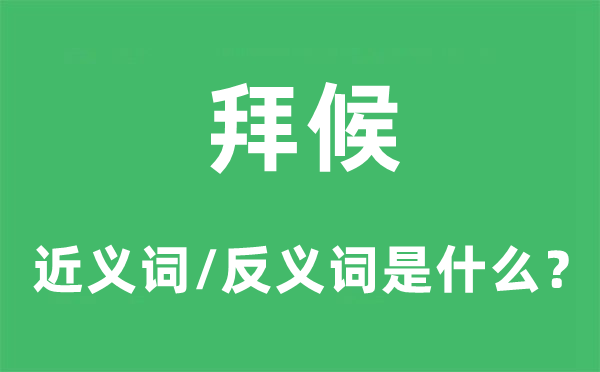 拜候的近义词和反义词是甚么,拜候是甚么意义