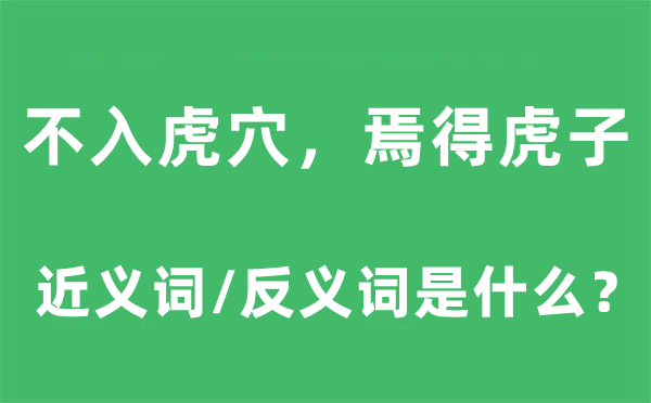不入虎穴，焉得虎子的近义词和反义词是甚么,不入虎穴，焉得虎子是甚么意义