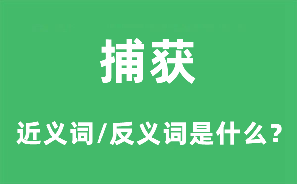 捕获的近义词和反义词是甚么,捕获是甚么意义