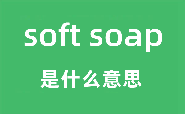 soft soap是甚么意义,中文翻译是甚么