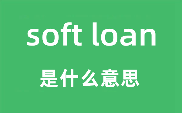 soft loan是甚么意义,中文翻译是甚么
