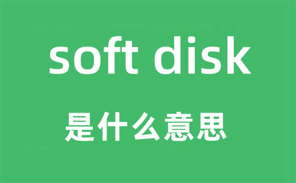 soft disk是甚么意义,中文翻译是甚么