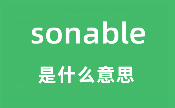 sonable是甚么意义,sonable怎样读,中文翻译是甚么
