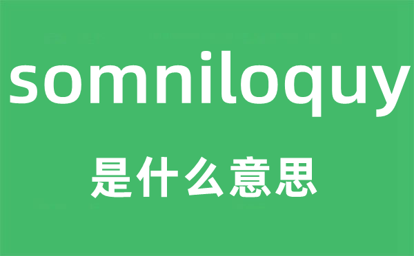 somniloquy是甚么意义,somniloquy怎样读,中文翻译是甚么